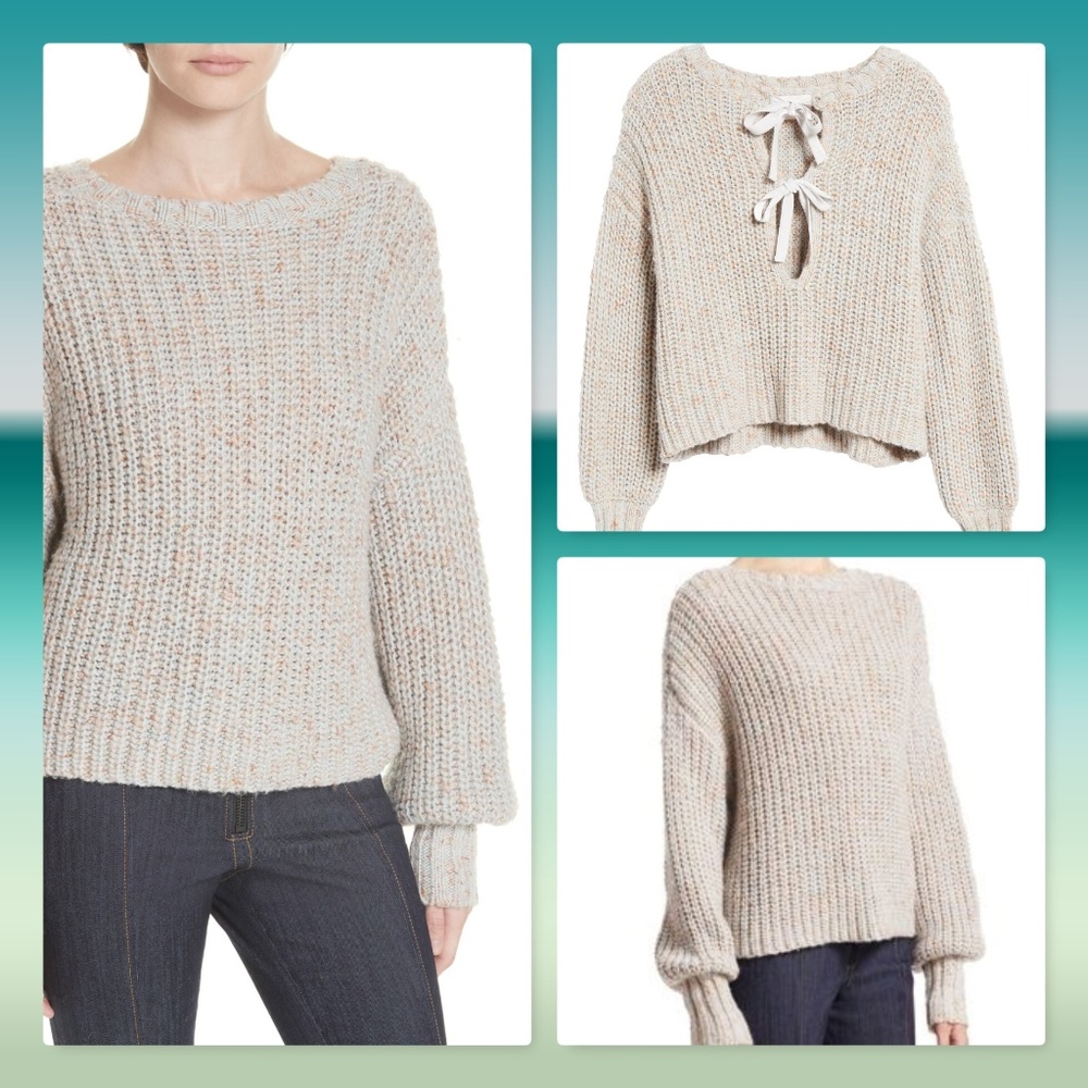 NWT CINQ A SEPT Cierra Tie Back Sweater - Picture 8 of 8